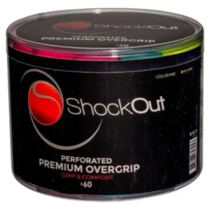 Cinta ShockOut Padel Overgrip Premium Perforado color negro caja 60 piezas